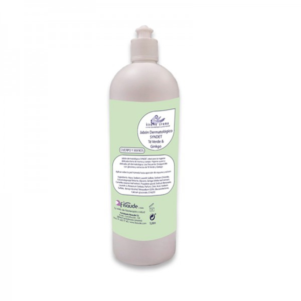 Jabón Syndet dermatológico Té verde & Ginkgo 2 en 1: Manos y cuerpo (1 litro) Jabón Syndet dermatológico Té verde & Ginkgo 2 en 1: Manos y cuerpo (1 litro)